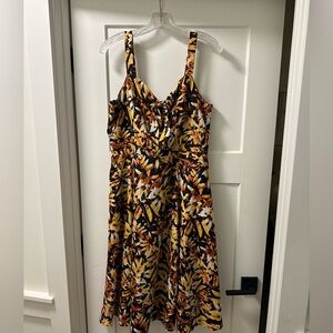 INC International Concepts Autumn Leaf Midi Dress